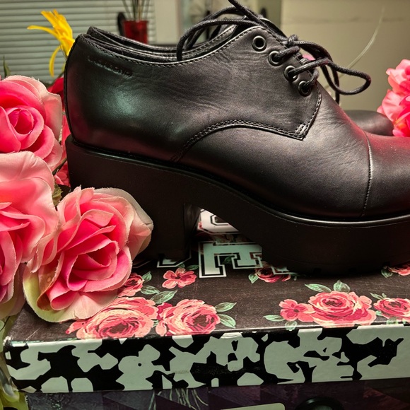 Vagabond Dioon Black Chunky Heel Oxford Shoes - Picture 6 of 10